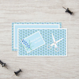 Contato Cartão de Visita de Cabeleireiro Blue Crocuses