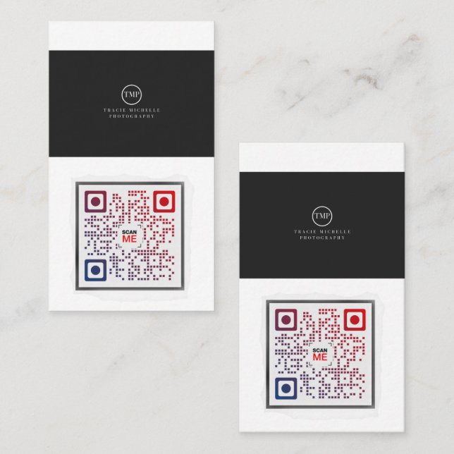 Contato Cartão de visita de Código QR (Frente/Verso)