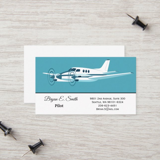 Contato Cartão de Visita de Piloto (Frente/Verso In Situ)