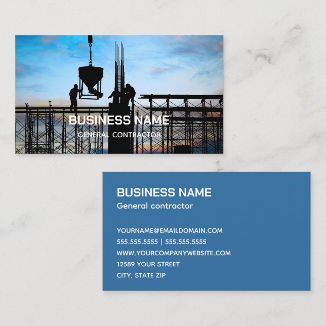 Contato Cartão de visita do Contratante Geral (Frente/Verso)