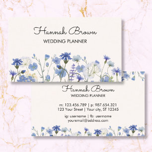 Contato Cartão de Visita Jardim de Flores Silvestres Aquar