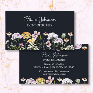 Contato Cartão de Visita Jardim de Flores Silvestres com N