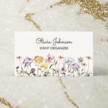Cartão de Visita Jardim de Flores Silvestres Nome 