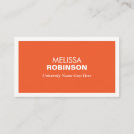 CONTATO CARTÃO DE VISITA MODERNA DE LARANJA PARA ESTUDANTE