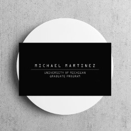 CONTATO CARTÃO DE VISITA NEGRO DE ESTUDANTE DA UNIVERSIDAD