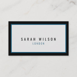 Contato Cartão de visita negro marinho minimalista moderno