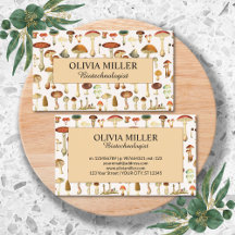Cartão de Visita Personalizado de Cogumelo Vintage