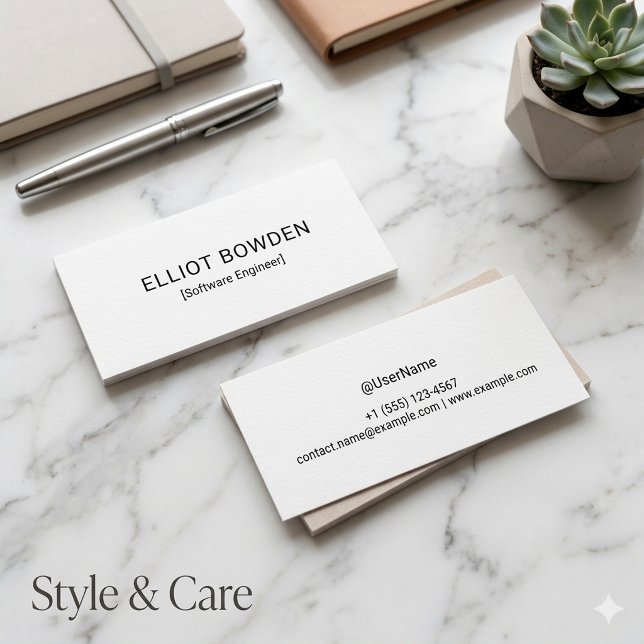 Contato Cartão de Visita Personalizado de Design Simples e (Sleek Simple Design Personalized Calling Card)