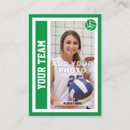 Contato Cartão de Voleibol Personalizado (Kelly Green)