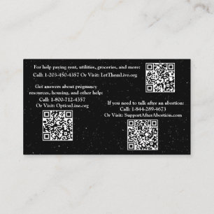 Contato Cartão informativo de gravidez e após aborto