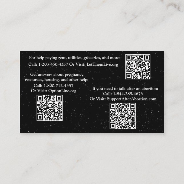 Contato Cartão informativo de gravidez e após aborto (Verso)