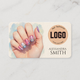 Contato Cartão Moderno Simples de Nail Tech Empresarial Pr