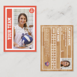 Contato Cartão Personalizado de Voleibol (Vermelho Laranja