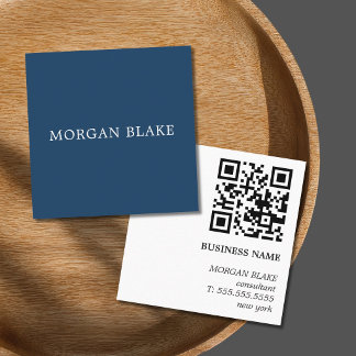 Contato Cartão QR Code Azul de Networking de Consultor Min