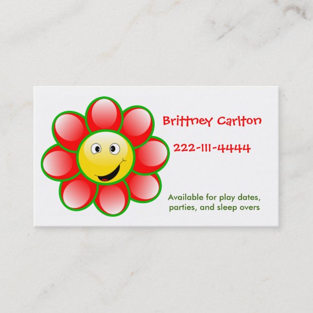 Contato cartão telefônico de flor facial (Frente)