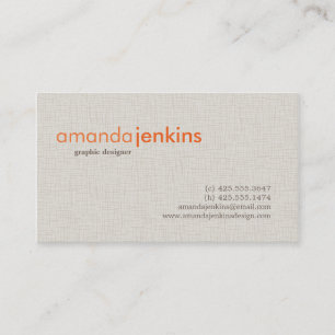 Contato Cartão telefónico de linho simples