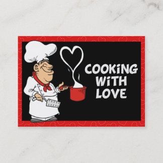 Contato Cozinhar com Cartão de visita de amor