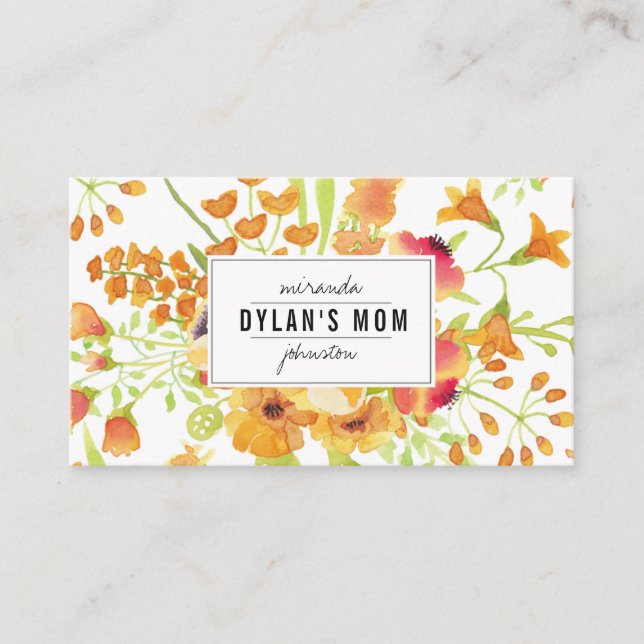 contato das mamães da aguarela do vintage chamada (Frente)