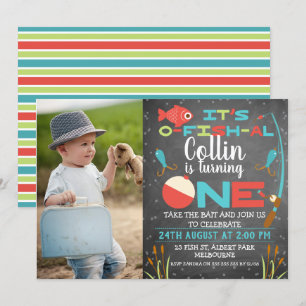 Contato de O-fish-Chalkboard Um Convite de Anivers