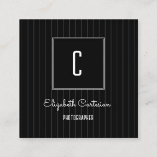 Contato Monograma de Stripes Modernas | Cartão de visita p