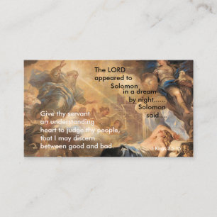 Contato O sonho de Soloman - cartão pequeno da oração