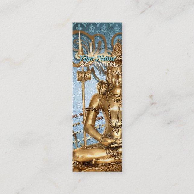 Contato Shiva Blue Damask - Cartão de Chamada (Frente)