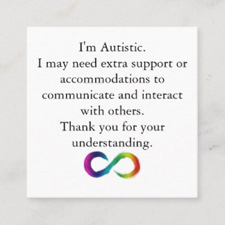 Contato "Sou Autista" Sensibilização - Cartão de Comunicaç