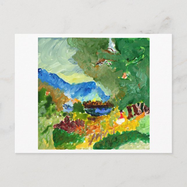 Contemplando cartão postal do Paraíso (Frente)