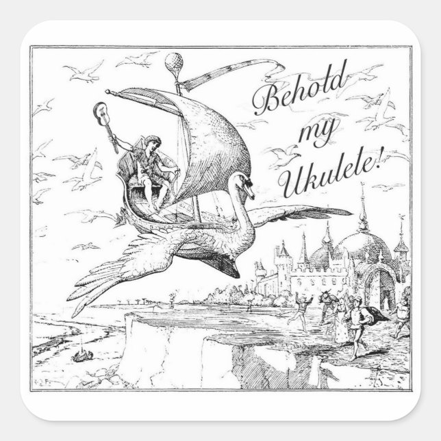 Contemplem o meu adesivo Ukulele (Frente)