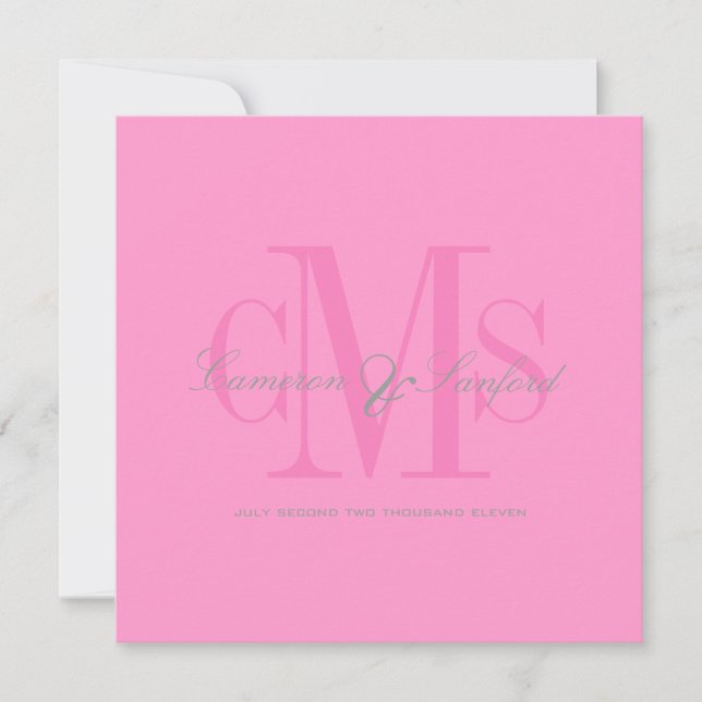 Contemporâneo + Convites de Casamento clássico (Frente)