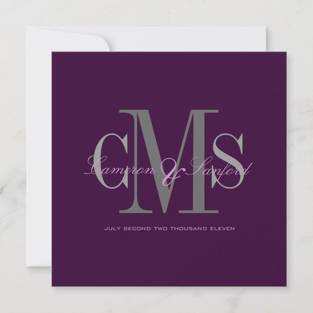 Contemporâneo + Convites de Casamento clássico (Frente)