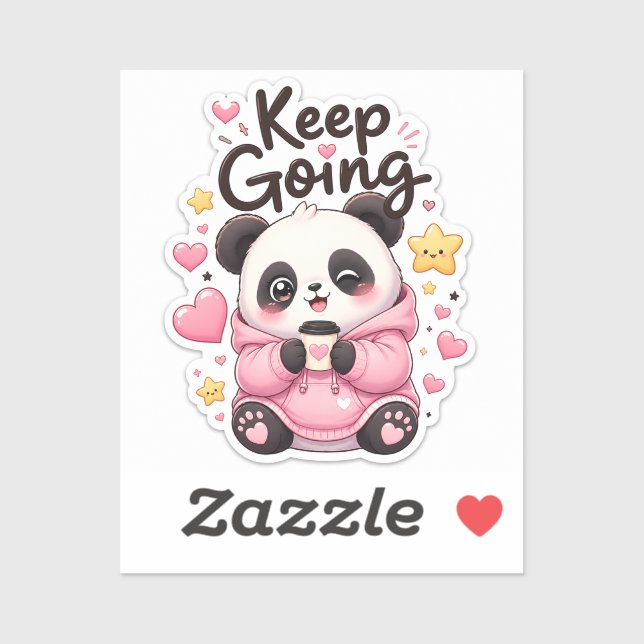 Continue – Adesivo Motivacional Panda (Folha)