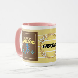 Continue Em Frente – Caneca de Flores Motivacionai