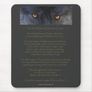 Conto Cherokee Mousepad da sabedoria de dois lobos