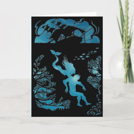 Conto de Fada da Sereia Clássica.  Cartão em Branc