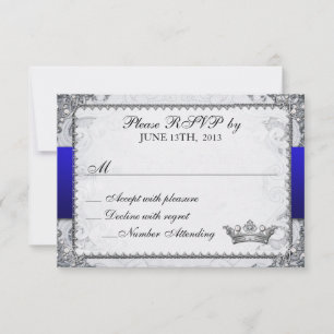 Conto de Fadas Ornamentado RSVP de Casamento Cinza