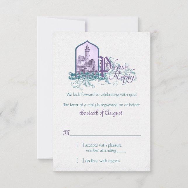 Conto de Fadas Resposta para Casamento no Castelo  (Frente)