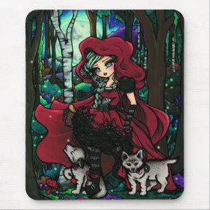 Conto de fadas vermelho Mousepad da capa de