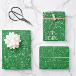 Contornos de Natal Branco sobre o Office Green