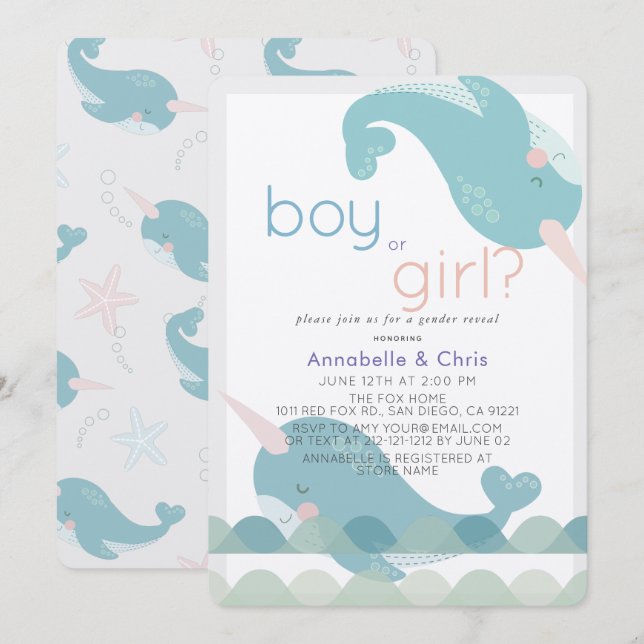 Contornos sobre as ondas gênero revelam convite (Frente/Verso)