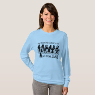 Contra a dança - o t-shirt Sleeved longo das