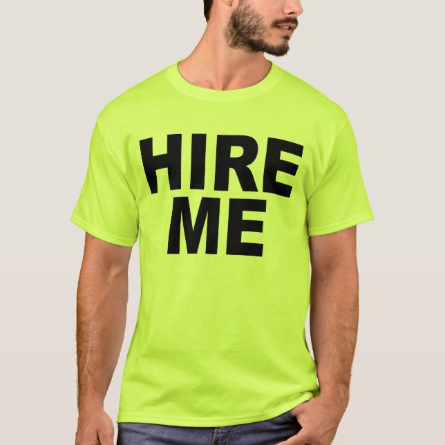 Contrate-me! T-shirt brilhante (Frente)