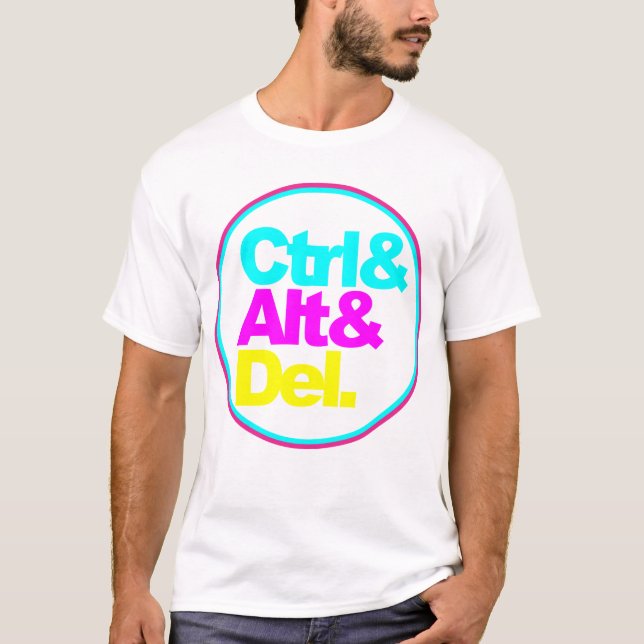Control Alt Del, t-shirt de tipografia (Frente)