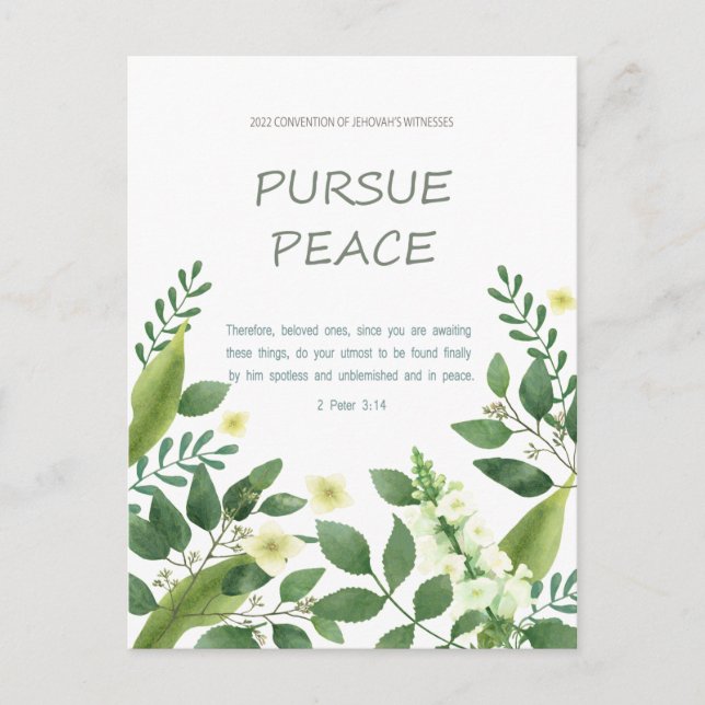 Convenção JW de 2022 - Cartão postal verde para fl (Frente)