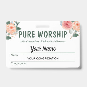 Convenção Pure Worship 2025 Crachá de Nome JW