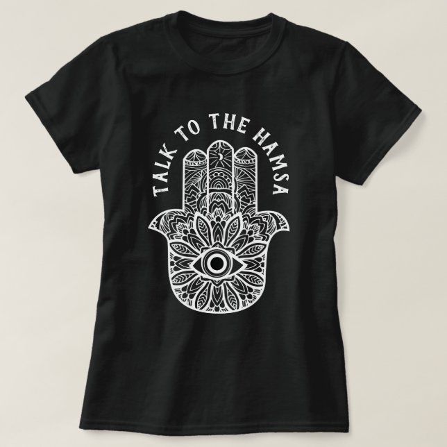 Conversa à camisa da ioga de Hamsa (Frente do Design)