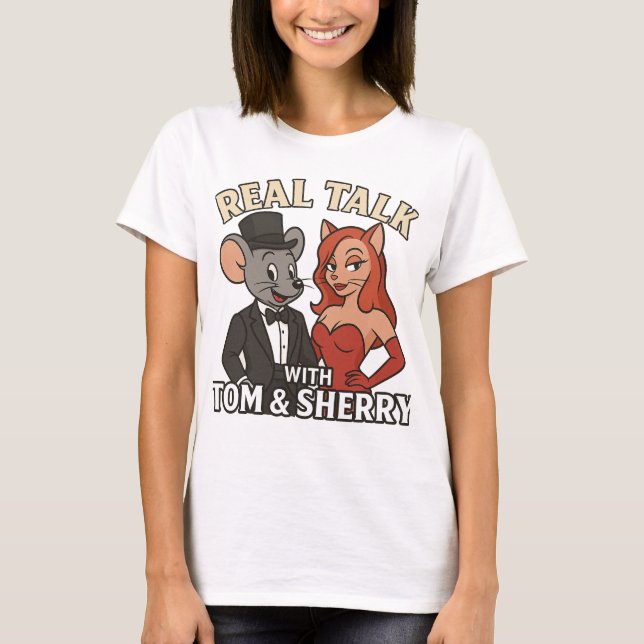 Conversa Real com a Camiseta da Mulher de Tom e Sh (Frente)