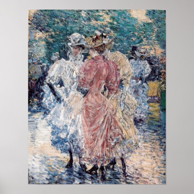 "Conversação na Avenida" de Hassam - Poster (Frente)