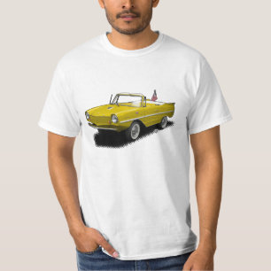Convertible anfíbio amarelo no t-shirt branco