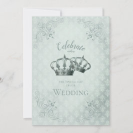 Convid Card de Casamento em Seda Damask